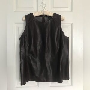 Ann Taylor faux leather sleeveless top